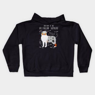 Aussie Australian Shepherd Anatomy Kids Hoodie